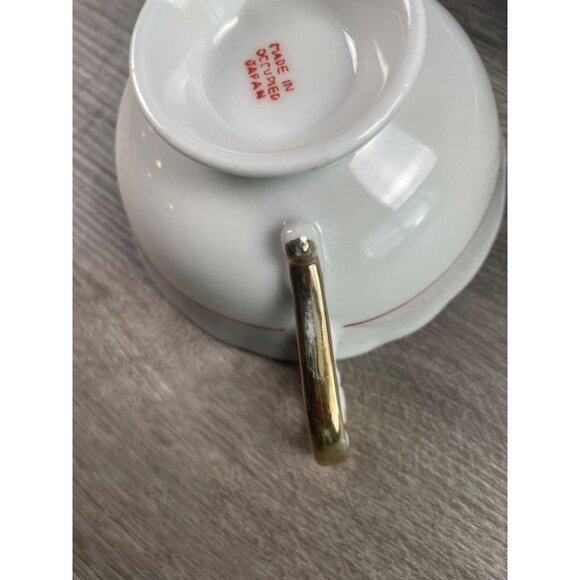 Teacup and Saucer Blue and White Floral Made in Occupied Japan - Picture 3 of 8